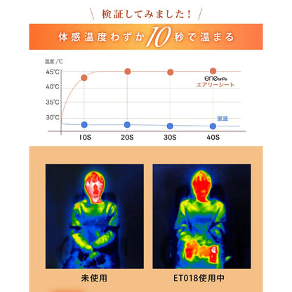 enetanpo エネタンポ ET-18 エアリーシートヒーター USB給電 3段階温度調節 自動OFF ふわふわ コンパクト 温活 冷え対策 スモーキーピンク