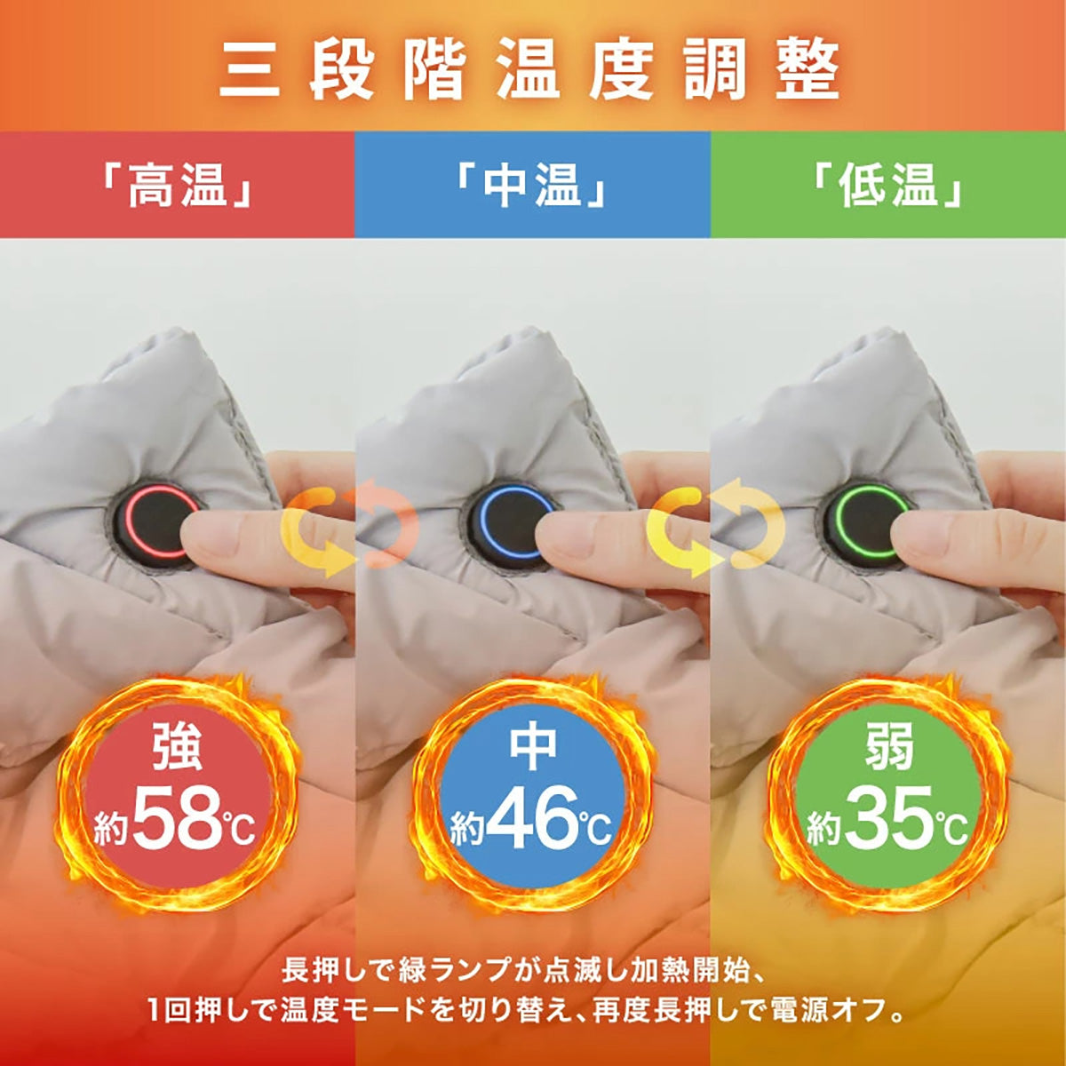 enetanpo エネタンポ ET-18 エアリーシートヒーター USB給電 3段階温度調節 自動OFF ふわふわ コンパクト 温活 冷え対策 グレー