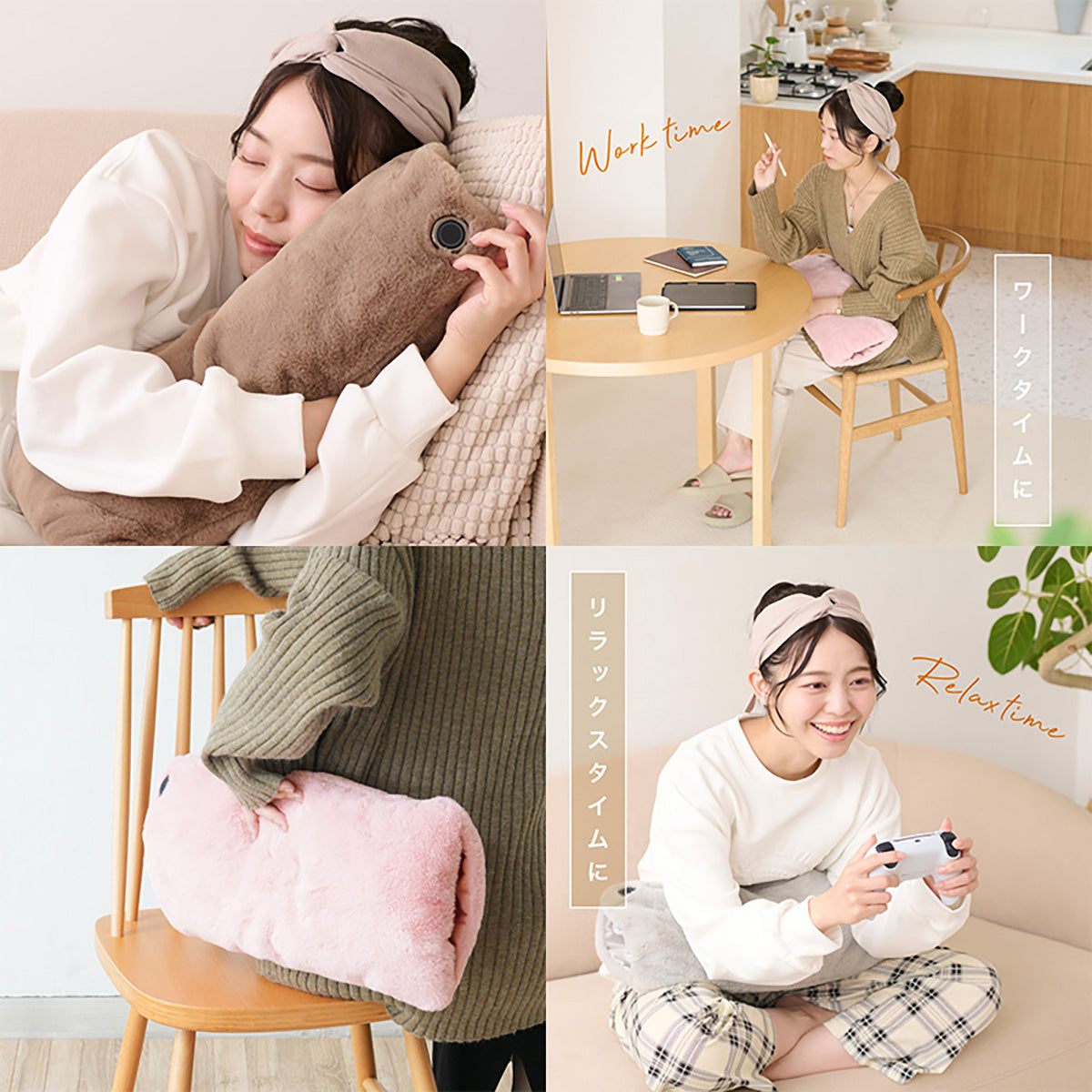 ENETANPO グラフェン ホットウォーマー クッション型 USBヒーター 3段階温度 2時間自動オフ 洗えるカバー 軽量 ピンク