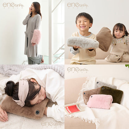 ENETANPO USB ポケットウォーマー クッション型 3段階温度 2時間自動オフ 両手ポケット付き 軽量 カーキ