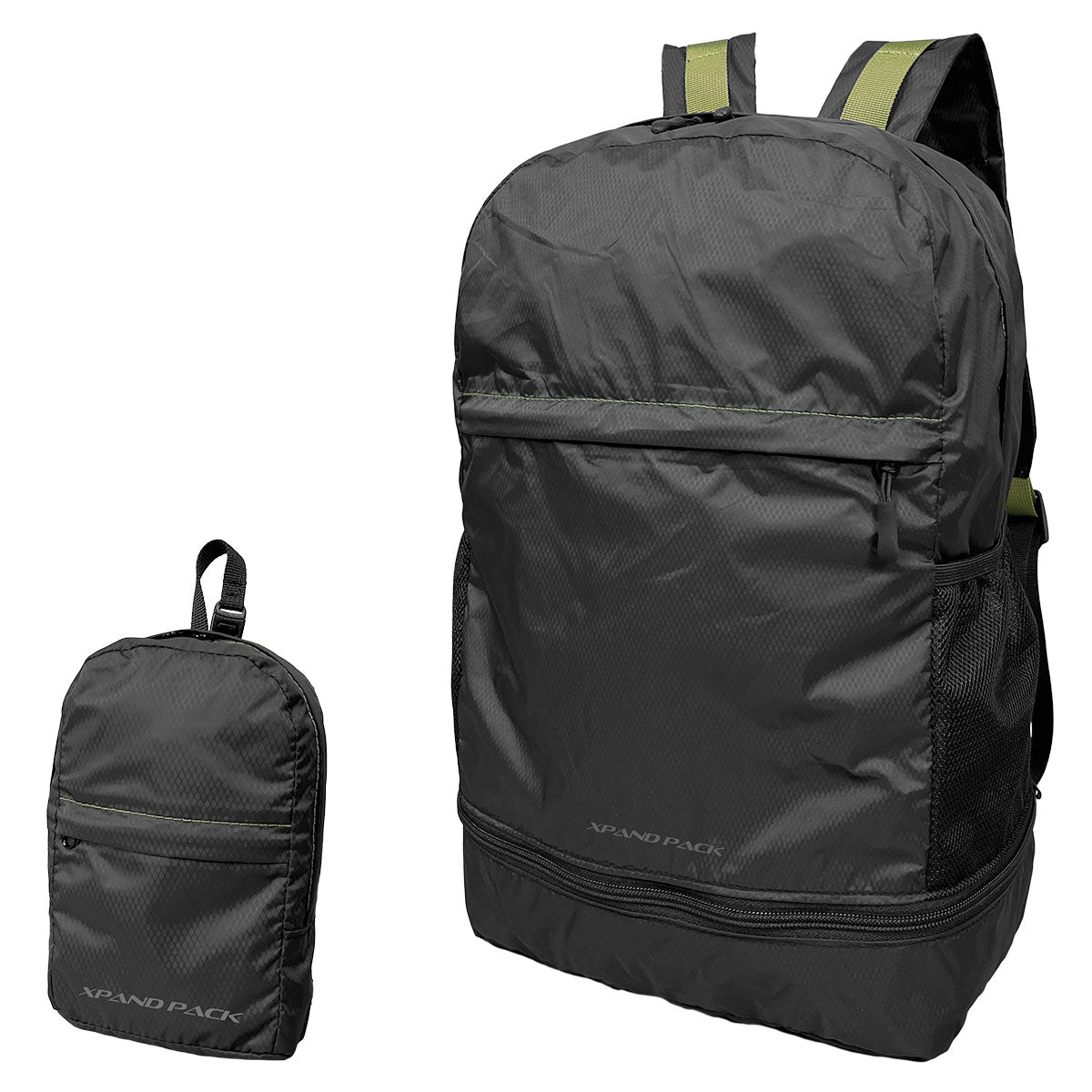 手のひらサイズになる折り畳みリュック　カーキ