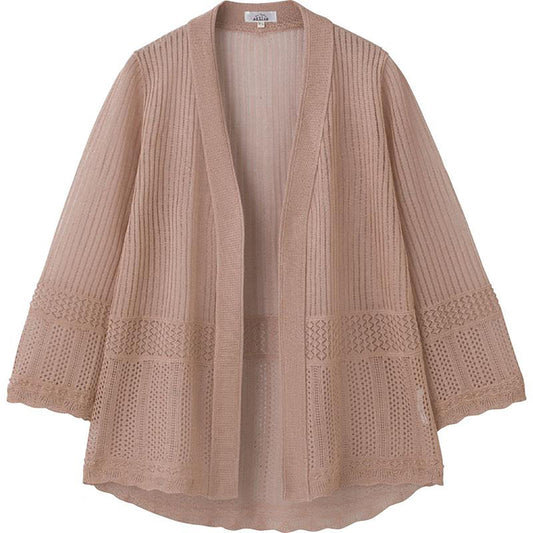 ニットトッパーカーディガン ローズ Ｍ～Ｌ/LL