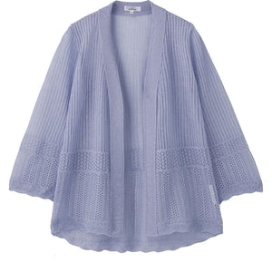 ニットトッパーカーディガン ブルーパープル Ｍ～Ｌ/LL