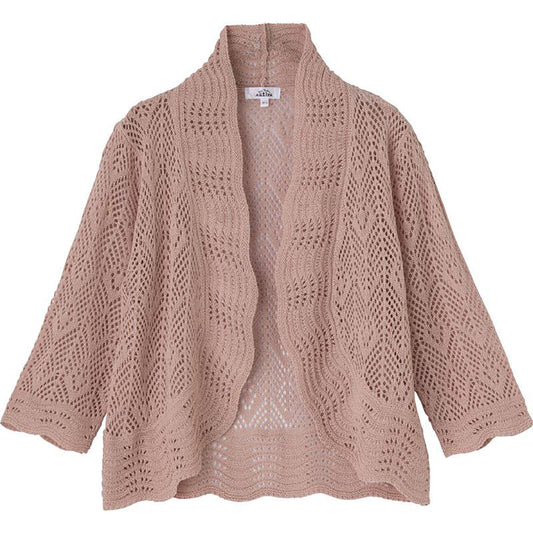 ニット透かし編みボレロ ローズ Ｍ～Ｌ/LL