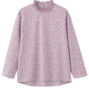 長袖 後ろ長めＴシャツ パープル M～L/LL