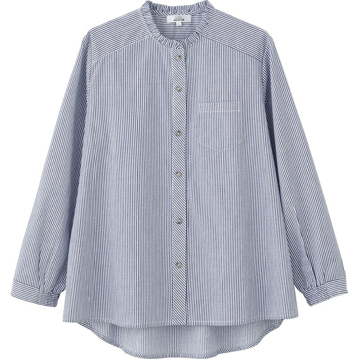 長袖 ワンタッチテープブラウス コン M～L/LL