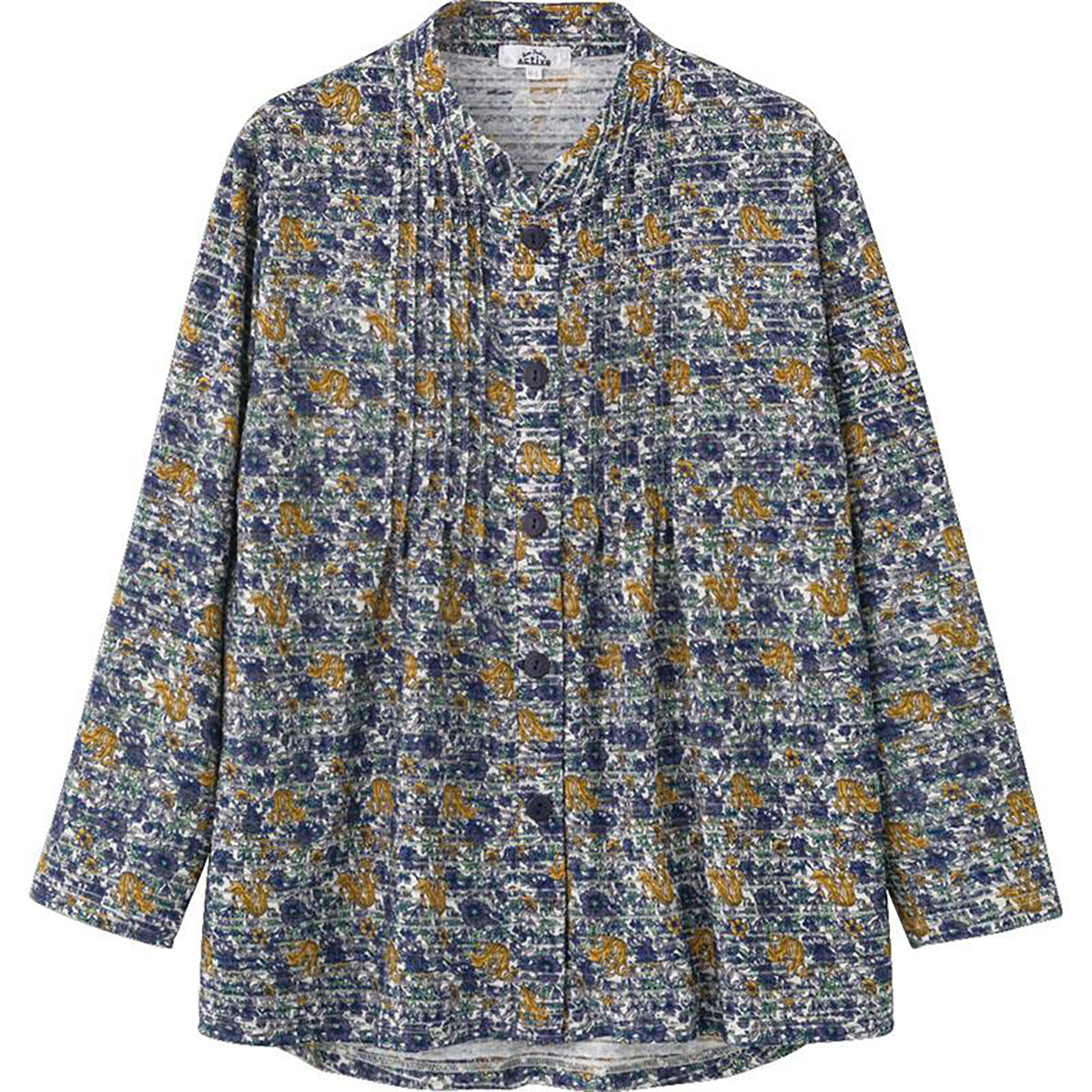 長袖 ワンタッチテープピンタックブラウス コン S/M～L/LL/3L