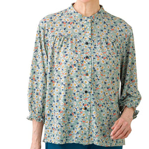 隠れファスナーブラウス グリーン S/M～L/LL