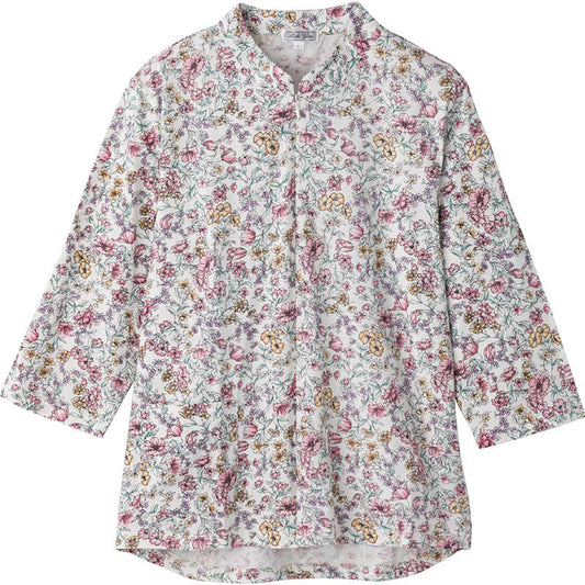 7分袖ロングファスナーＴシャツ ローズ M～L/LL