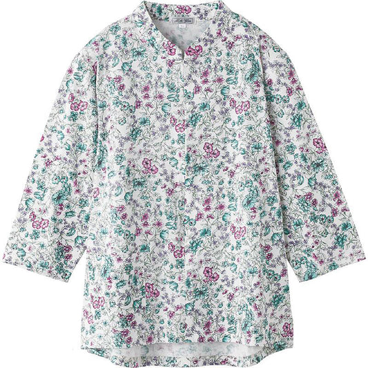 7分袖ロングファスナーＴシャツ グリーン M～L/LL