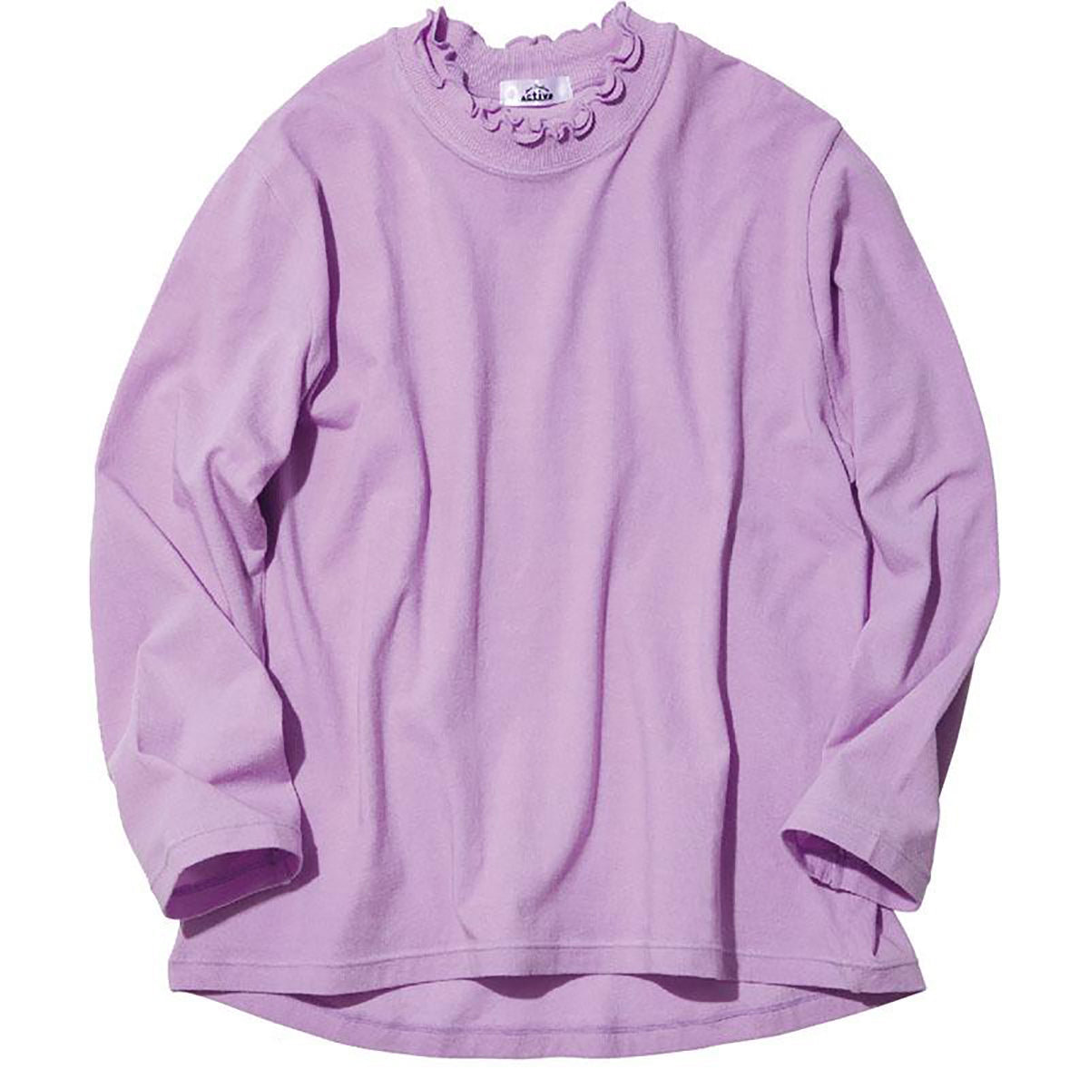 ハイストレッチメロウネックＴシャツ ラベンダー Ｍ～Ｌ