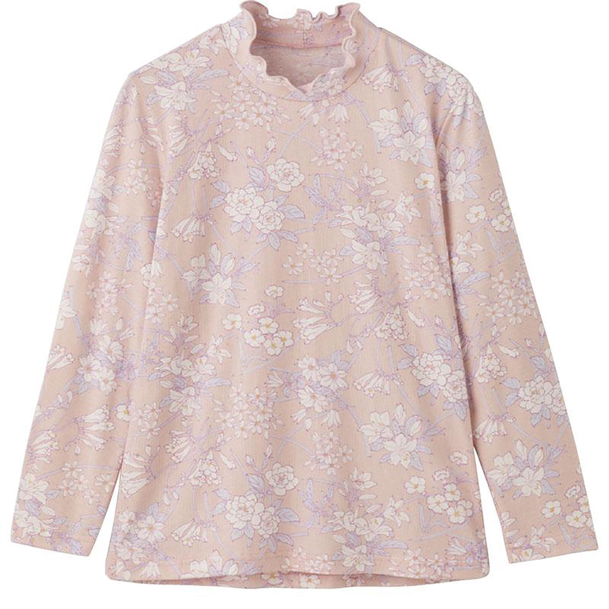 長袖 背中ゆったり着心地Ｔシャツ ピンク Ｍ/L