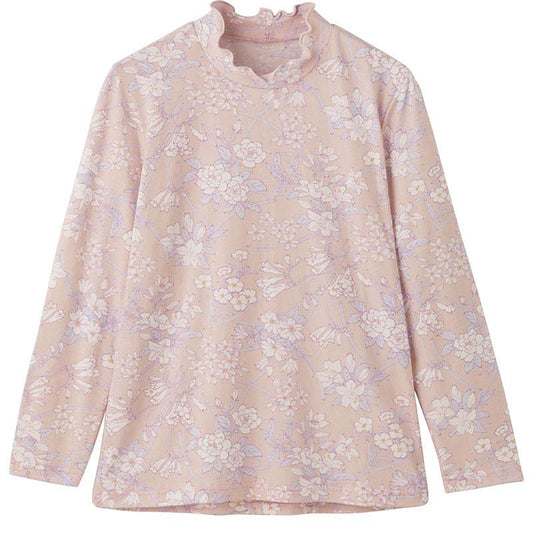 長袖 背中ゆったり着心地Ｔシャツ ピンク Ｍ/L