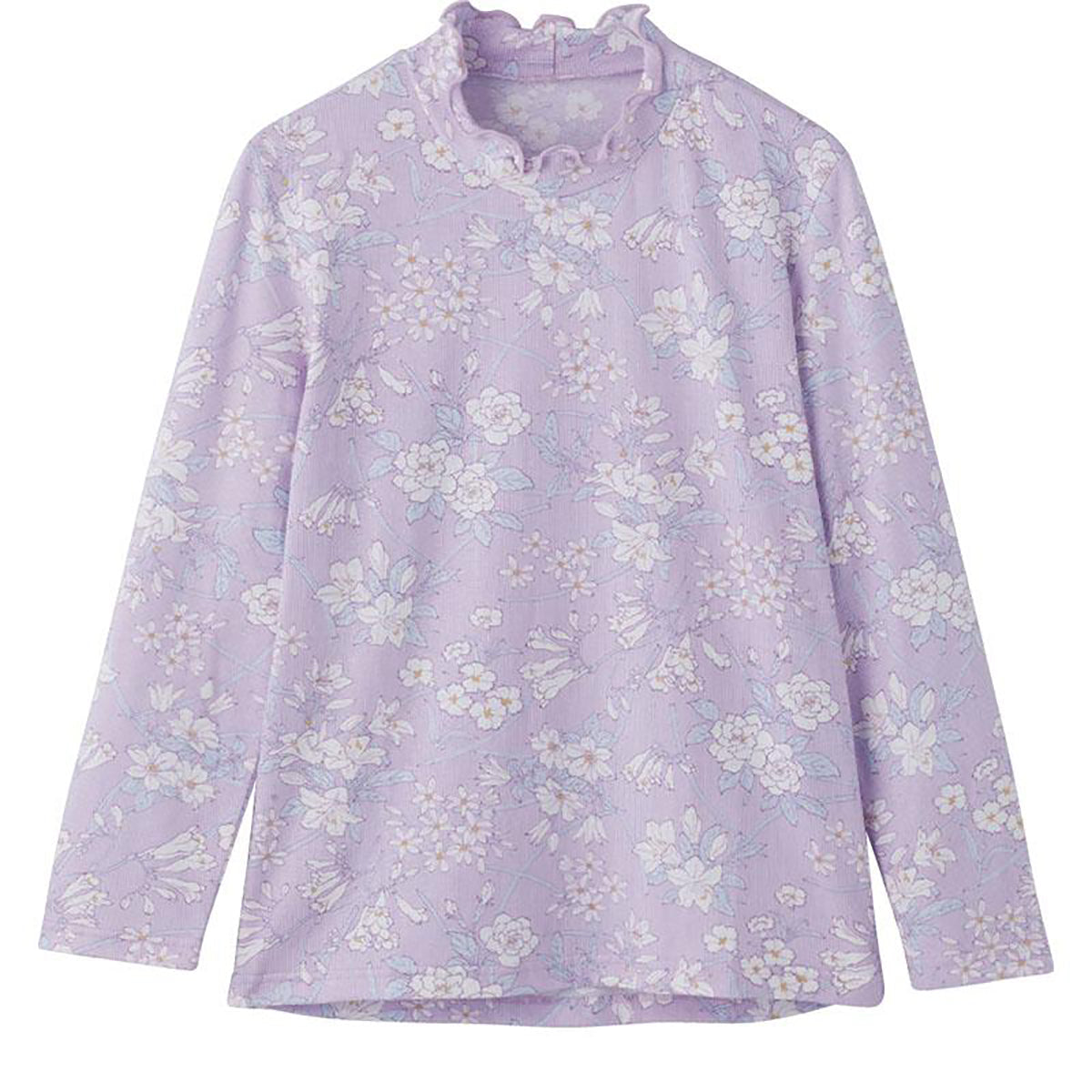長袖 背中ゆったり着心地Ｔシャツ パープル Ｍ/L