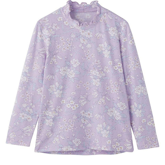 長袖 背中ゆったり着心地Ｔシャツ パープル Ｍ/L