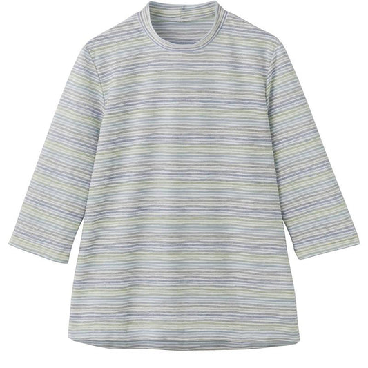 7分袖背中ゆったり着心地Ｔシャツ グリーン Ｍ/L