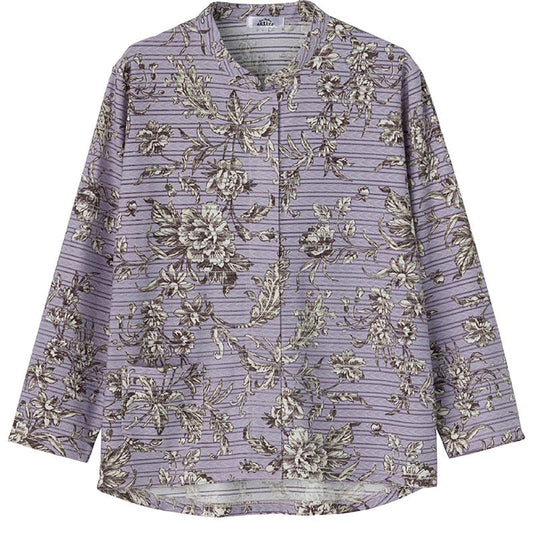 ワンタッチテープ前開きＴシャツ パープル M～L/LL