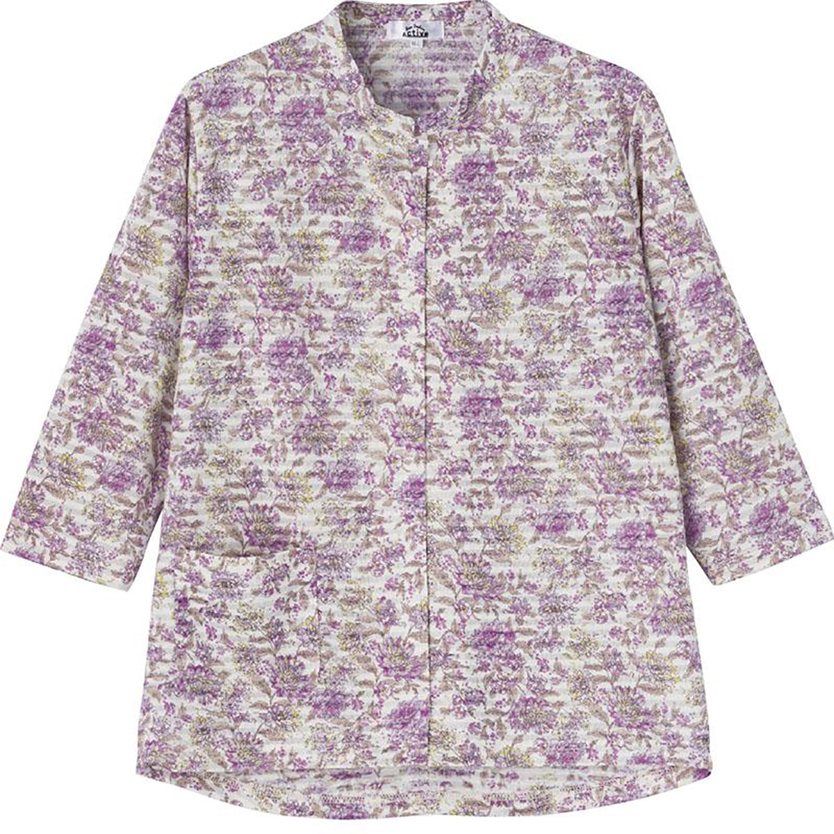 7分袖前開きＴシャツ ローズ S/M～L/LL/3L