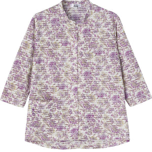 7分袖前開きＴシャツ ローズ S/M～L/LL/3L