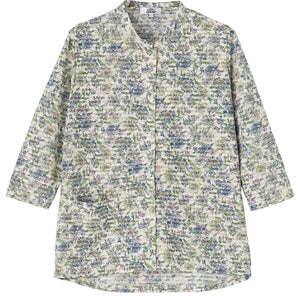 7分袖前開きＴシャツ グリーン S/M～L/LL/3L