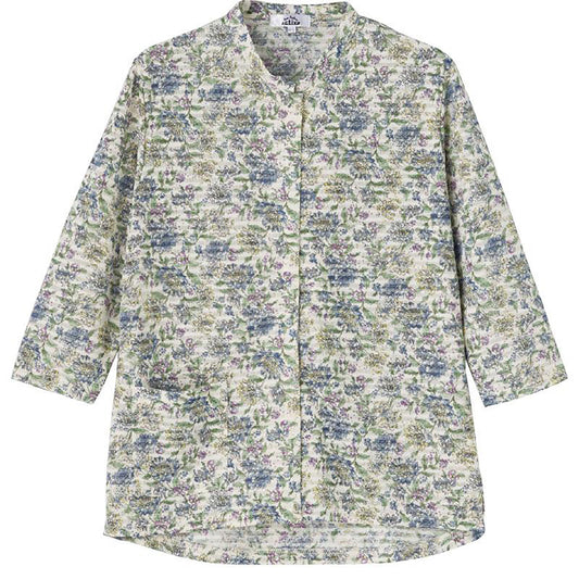 7分袖前開きＴシャツ グリーン S/M～L/LL/3L