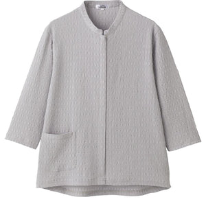 7分袖前開きＴシャツ グレージュ M～L/LL