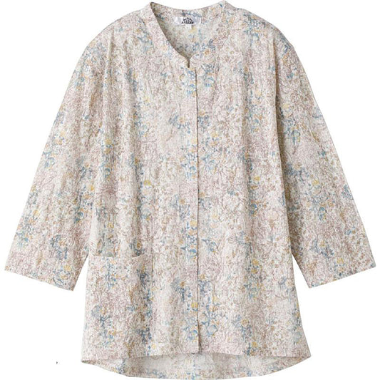 7分袖前開きＴシャツ カラシ S/M～L/LL/3L