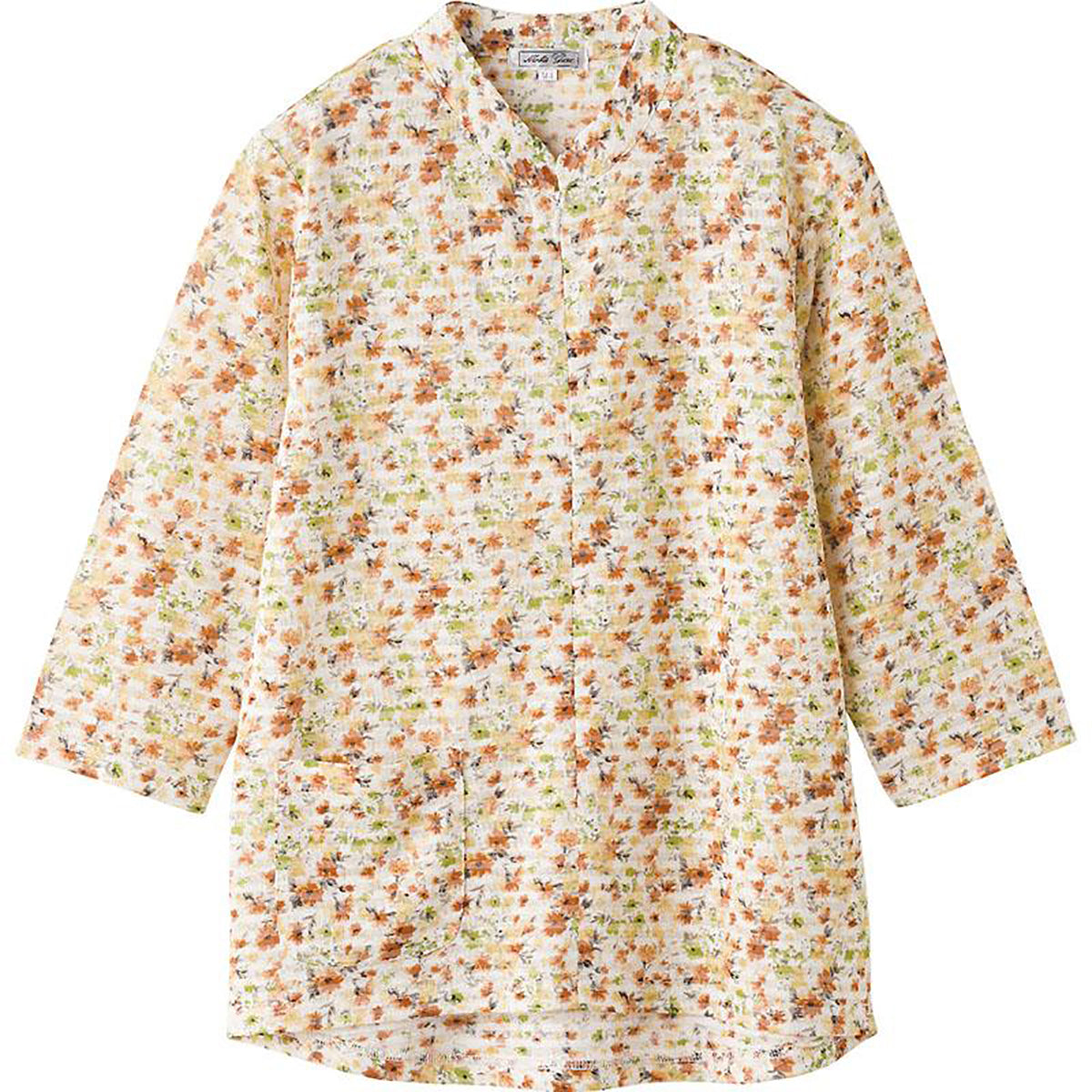 7分袖ロングファスナーＴシャツ カラシ S/M～L/LL