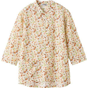 7分袖ロングファスナーＴシャツ カラシ S/M～L/LL