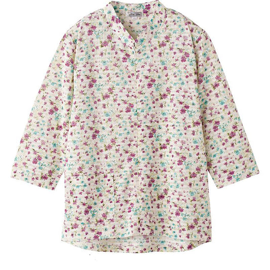 7分袖ロングファスナーＴシャツ ローズパープル S/M～L/LL