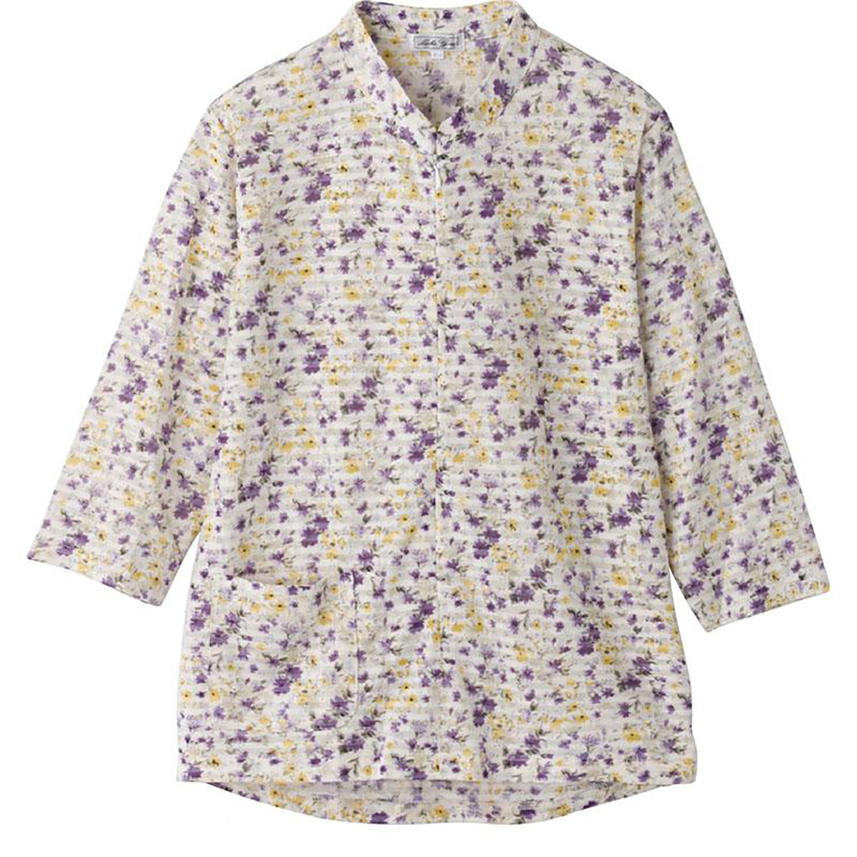 7分袖ロングファスナーＴシャツ 濃パープル S/M～L/LL