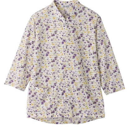 7分袖ロングファスナーＴシャツ 濃パープル S/M～L/LL