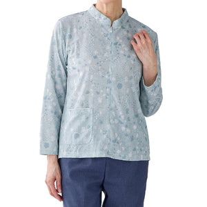 ロングファスナーＴシャツ ブルー M～L/LL