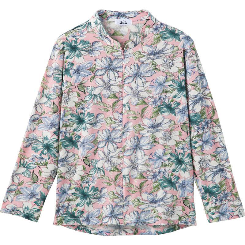 ロングファスナーＴシャツ ピンク M～L/LL