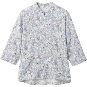 7分袖ロングファスナーＴシャツ グリーン LL/3L