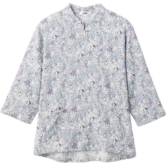 7分袖ロングファスナーＴシャツ グリーン LL/3L