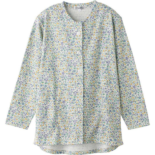 カットマグネット釦カーディガン(指先ストレッチ) イエロー Ｍ～Ｌ