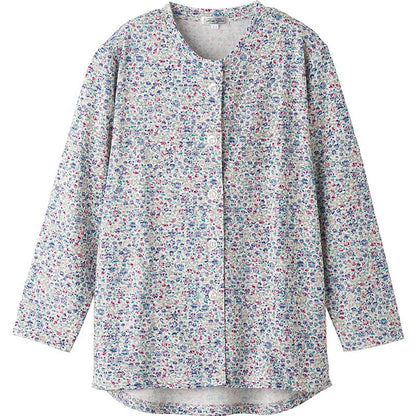 カットマグネット釦カーディガン(指先ストレッチ) ネイビー Ｍ～Ｌ