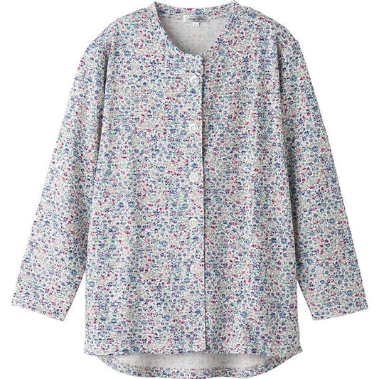 カットマグネット釦カーディガン(指先ストレッチ) ネイビー Ｍ～Ｌ