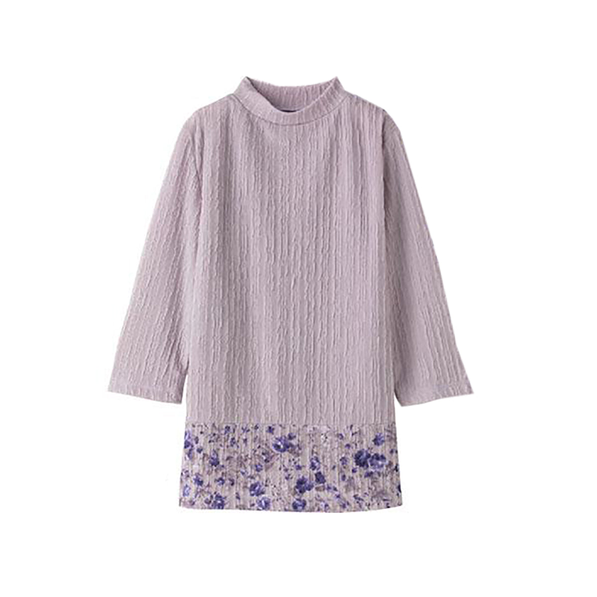 前・後ろ着られる7分袖Ｔシャツ パープル M/L