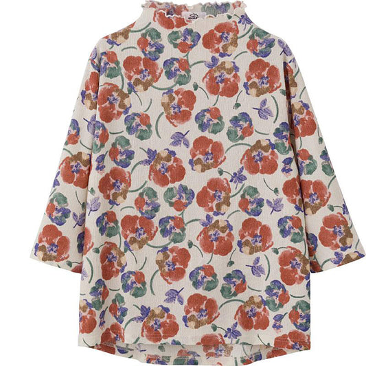 7分袖後ろ長めＴシャツ ベージュ Ｍ～Ｌ/LL/3L
