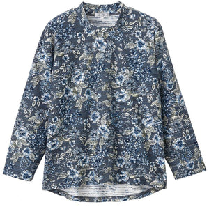 後ろ長めＴシャツ ブルーグレー Ｍ～Ｌ