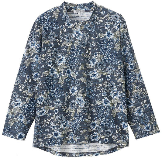 後ろ長めＴシャツ ブルーグレー Ｍ～Ｌ