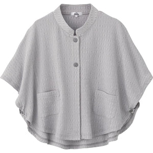 斜め釦ホールポンチョ グレージュ Ｍ～Ｌ