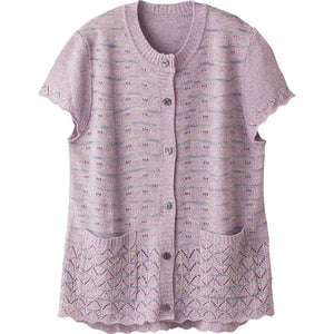 ニットワンタッチテープ丸首ベスト ローズ M～L/LL/3L