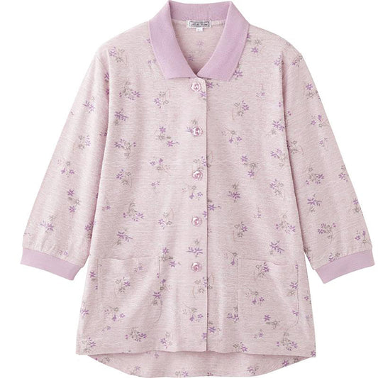 7分袖ワンタッチテープポロカーディ ローズパープル S/M～L/LL