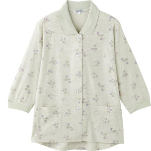 7分袖ワンタッチテープポロカーディ グリーン S/M～L/LL