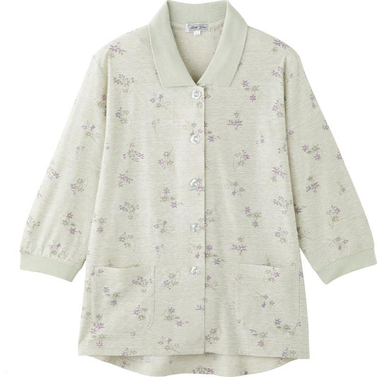 7分袖ワンタッチテープポロカーディ グリーン S/M～L/LL