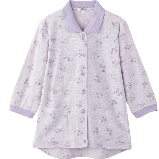 7分袖ワンタッチテープポロカーディ パープル S/M～L/LL