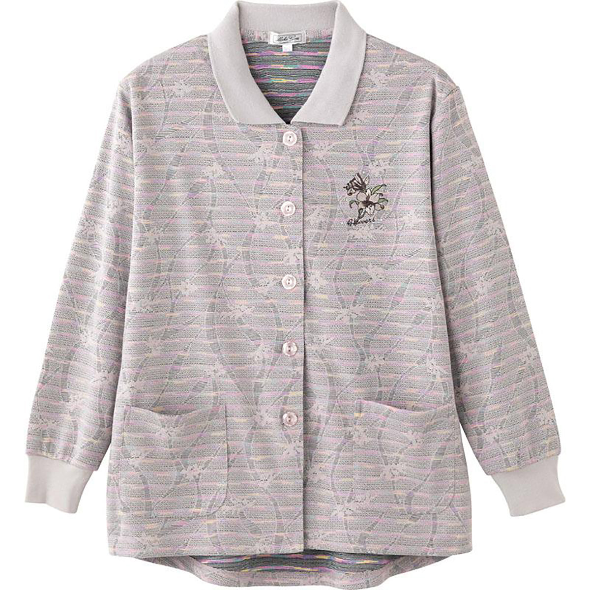 斜め釦ホールポロカーディ ベージュ S/M～L/LL